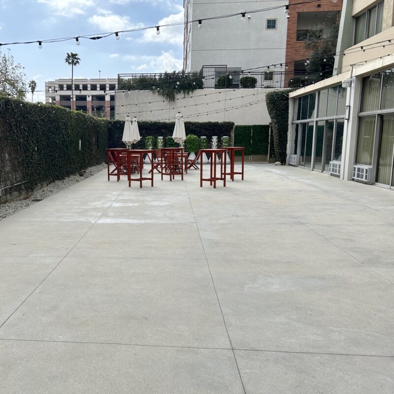 oncrete courtyard prior to installation